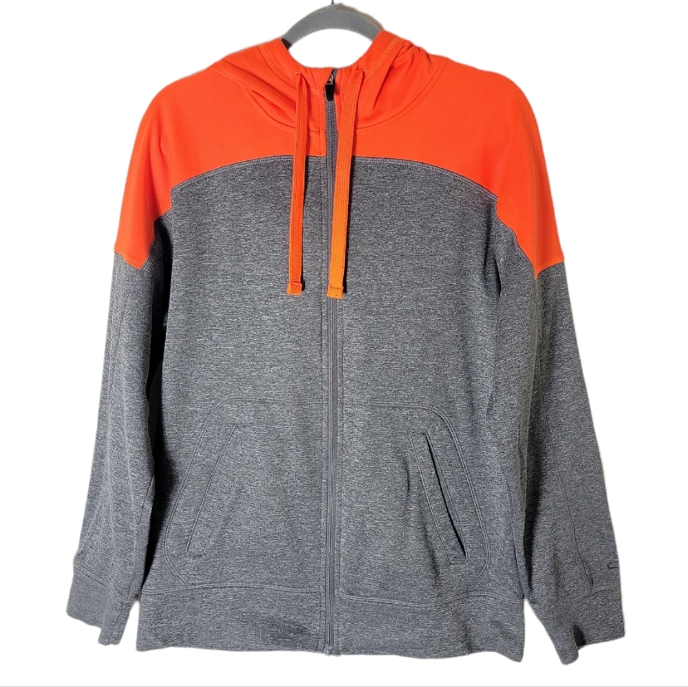 C9 by Champion men's duo dry orange gray hooded athletic jacket size medium